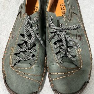 Green Leather Sneakers for Men
